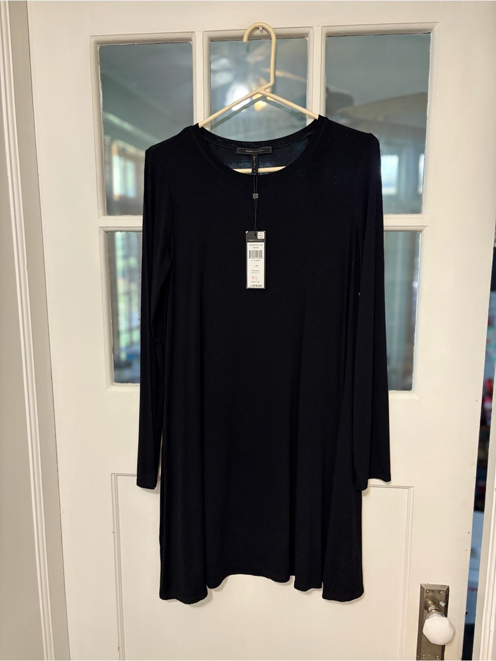 BCBG  Black Long Sleeve Swing Dress - Picture 2 of 5